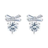 925 Sterling Silver Butterfly Wing Moissanite Stud Earrings In Plated with White Gold