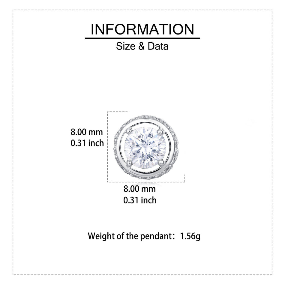 925 Sterling Silver Elegant Silver Moissanite Halo Stud Earrings With Pav¨¦ Accents