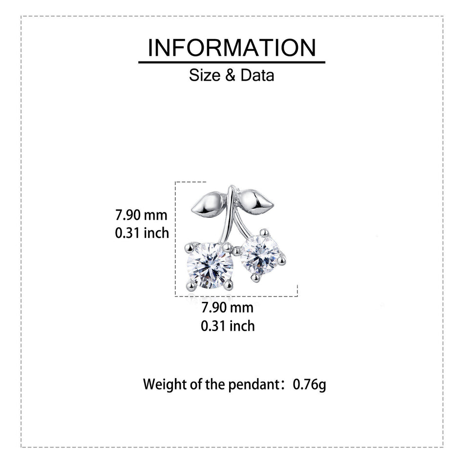 925 Sterling Silver Cherry Moissanite Earrings: Luxury Sterling Silver Statement Jewelry With Sparkling Gems