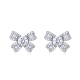 925 Sterling Silver Elegant Floral Moissanite Earrings With Radiant Center Stones