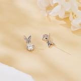 925 Sterling Silver Elegant Moissanite Butterfly Earrings With Sparkling Wings And Central Gemstone