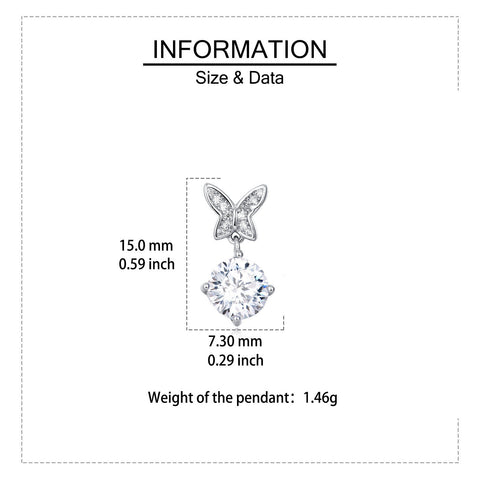 925 Sterling Silver Elegant Moissanite Butterfly Earrings With Sparkling Wings And Central Gemstone