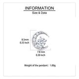 925 Sterling Silver Elegant Moonlight Moissanite Earrings In Plated with Plated with White Gold  Crescent Halo