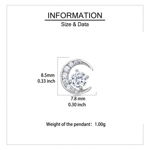 925 Sterling Silver Elegant Moonlight Moissanite Earrings In Plated with Plated with White Gold  Crescent Halo