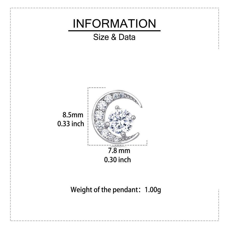 925 Sterling Silver Elegant Moonlight Moissanite Earrings In Plated with Plated with White Gold  Crescent Halo