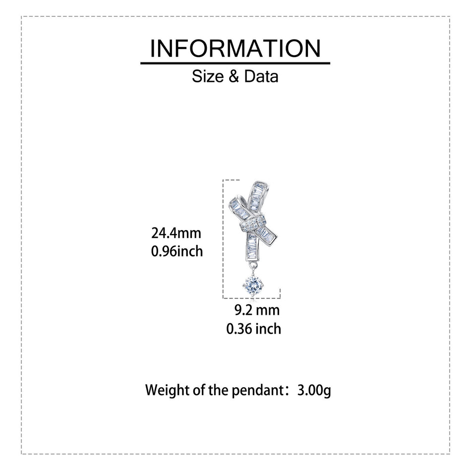 925 Sterling Silver Elegant Silver Moissanite Cross Earrings With Dangling Round Stones