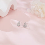 925 Sterling Silver Elegant Moissanite Bow Earrings In Plated with White Gold Setting