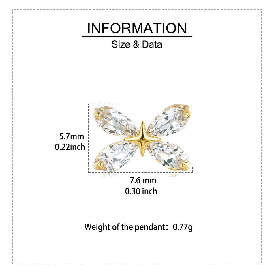 925 Sterling Silver Elegant Butterfly Gemstone Earrings With Plated With Gold Accents