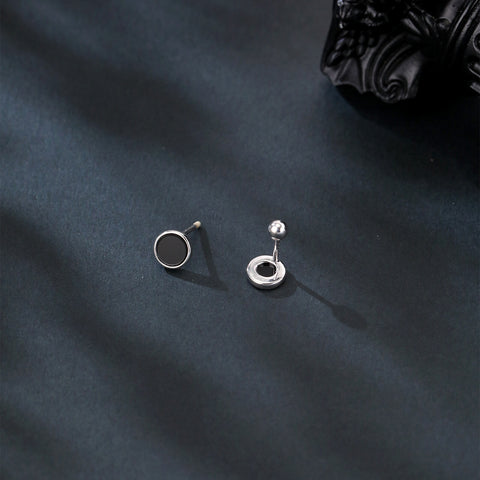 925 Sterling Silver Dual Circular Design Elements