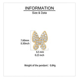 925 Sterling Silver Elegant Plated With Gold Butterfly Zircon Earrings With Sparkling Pav¨¦ Setting
