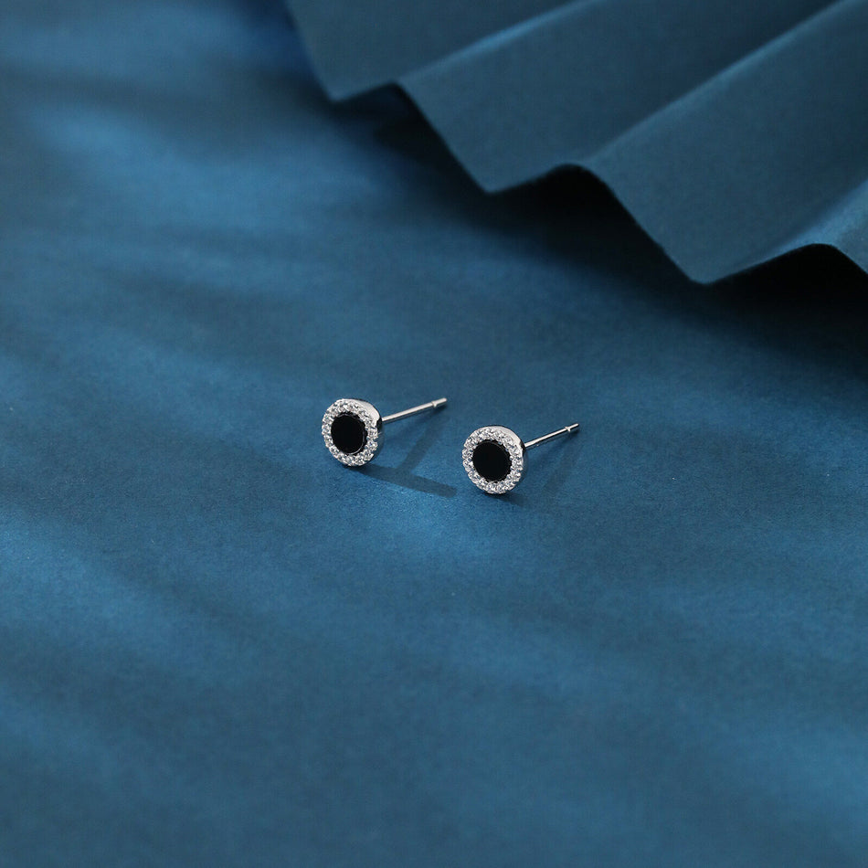 925 Sterling Silver **luxury Zircon Hoop Earrings: Elegant Circular Design With Sparkling Gemstones**