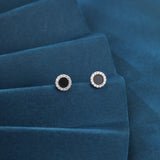 925 Sterling Silver **luxury Zircon Hoop Earrings: Elegant Circular Design With Sparkling Gemstones**