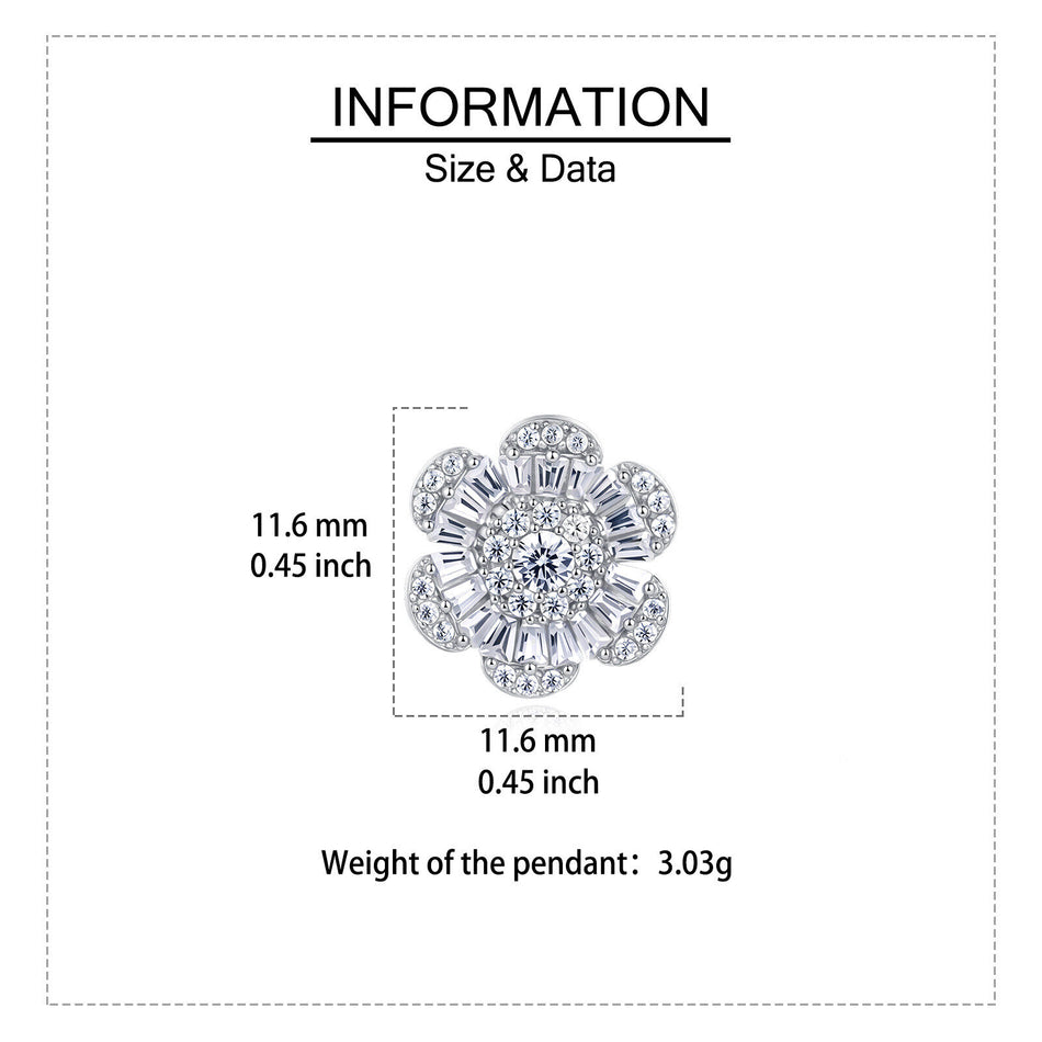 925 Sterling Silver Elegant Floral Zircon Earrings