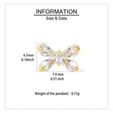925 Sterling Silver Elegant Butterfly Crystal Stud Earrings With Gold Accents