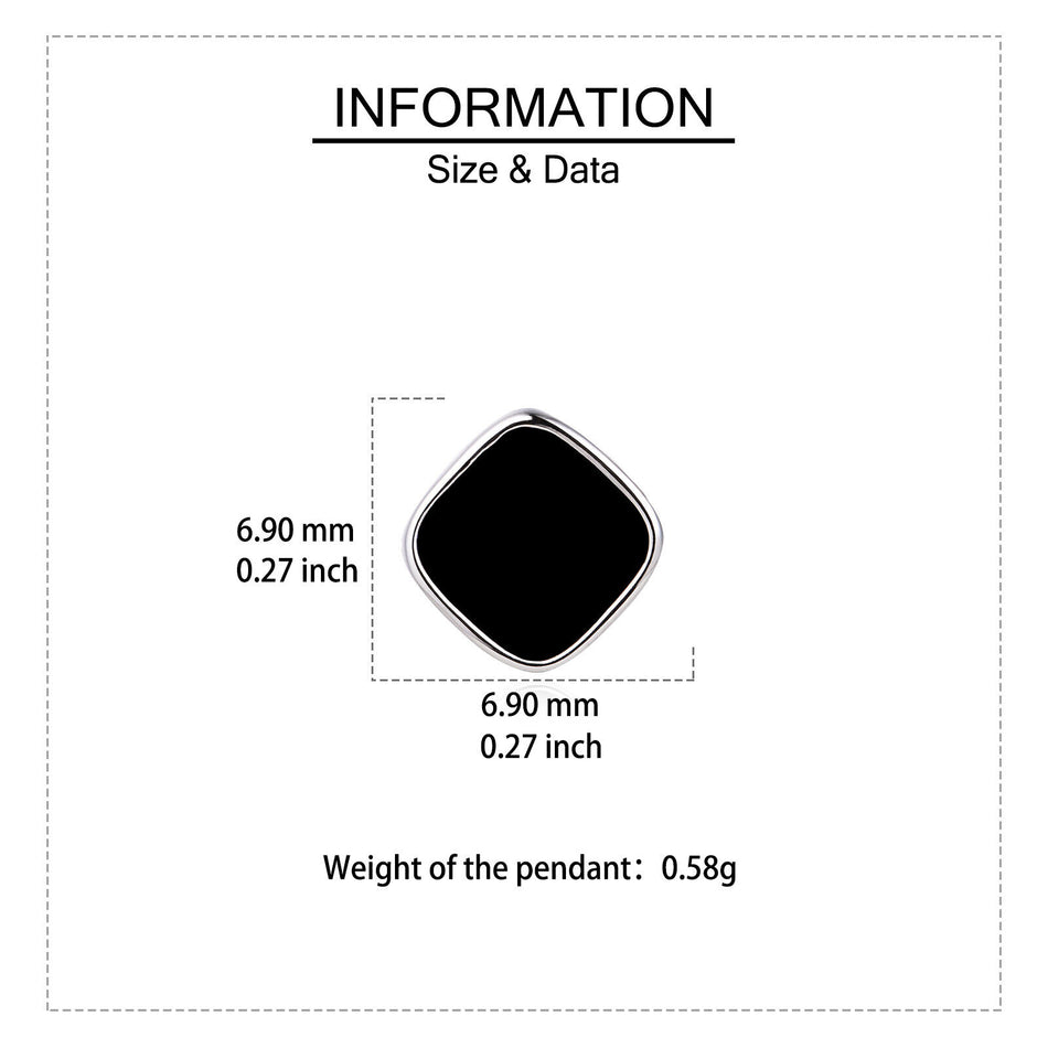 925 Sterling Silver Modern Black Geometric Earrings With Metallic Accent