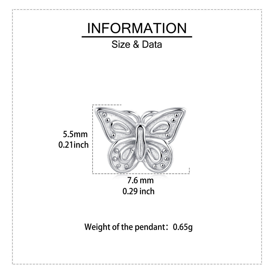925 Sterling Silver Elegant Sterling Silver Butterfly Stud Earrings With Intricate Cut-out Wings And Sparkling Accents