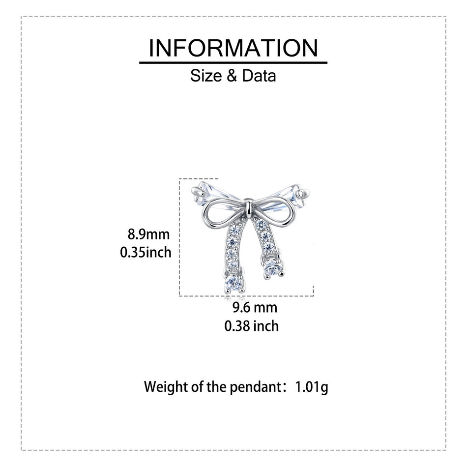 925 Sterling Silver Elegant Zircon Bow Earrings In Plated with White Gold