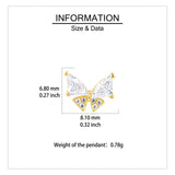 925 Sterling Silver Butterfly Zircon Earrings In 18k Plated With Gold