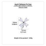 925 Sterling Silver Four-leaf Clover Cubic Zirconia Stud Earrings In Sterling Silver
