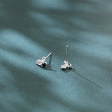 925 Sterling Silver Elegant Infinity Symbol Earrings With Black Gemstone And Crystal Accents