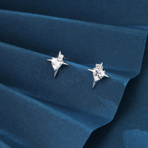925 Sterling Silver **starlight Heart Zircon Earrings