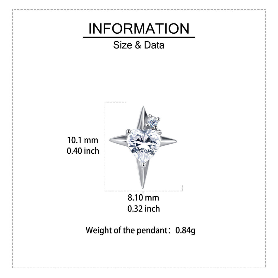 925 Sterling Silver **starlight Heart Zircon Earrings