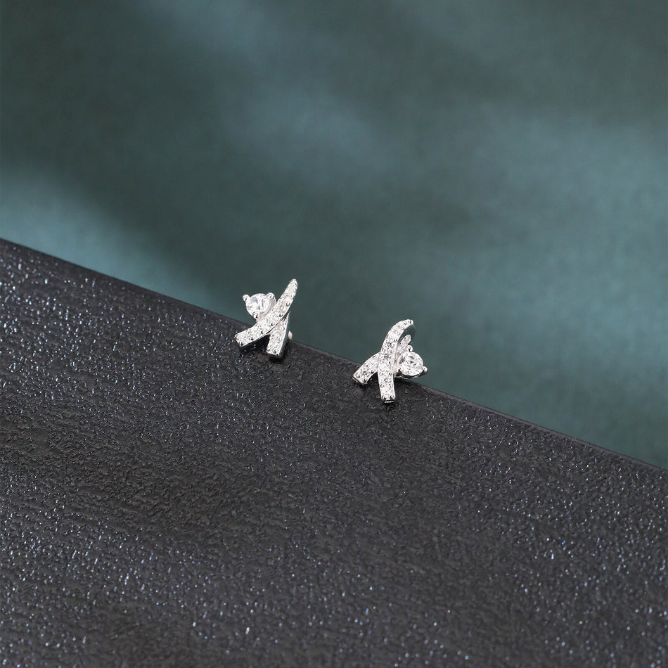 925 Sterling Silver Elegant Silver Starfish Earrings With Zircon Accents