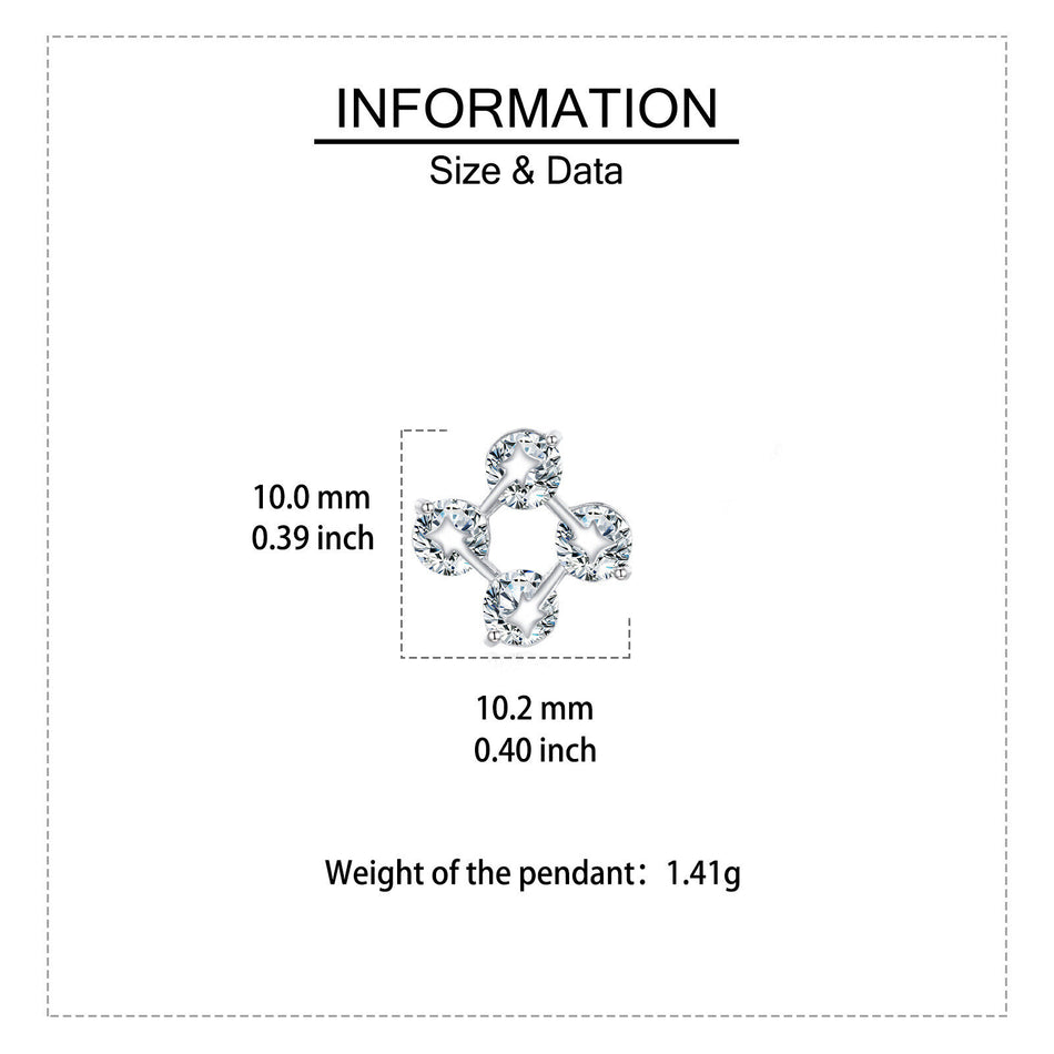 925 Sterling Silver Elegant Sterling Silver Four-pronged Zircon Stud Earrings With Teal Background Contrast