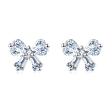 925 Sterling Silver Elegant Butterfly Gemstone Earrings: Sparkling Silver Studs On Deep Blue Velvet