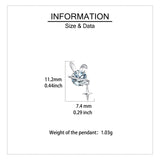 925 Sterling Silver Silver Bunny Earrings With Crystal Center And Star Charm
