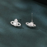 925 Sterling Silver Elegant Zircon Crown Earrings: Luxury Jewelry With Timeless Appeal