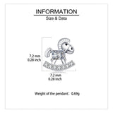 925 Sterling Silver Rocking Horse Zircon Stud Earrings In Sterling Silver