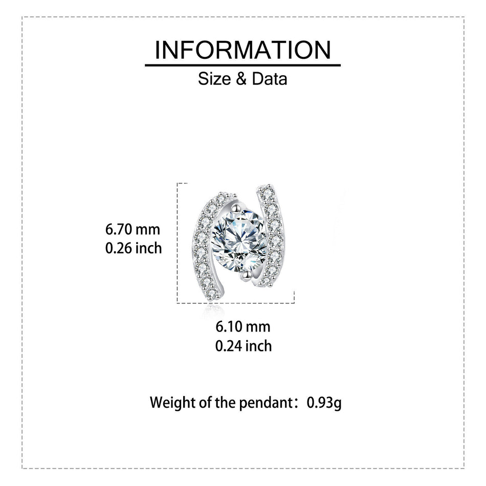 925 Sterling Silver Elegant Silver Horseshoe Stud Earrings With Sparkling Zircon Accents