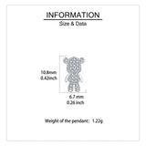 925 Sterling Silver Sparkling Silver Teddy Bear Earrings Embedded With Zircon Accents