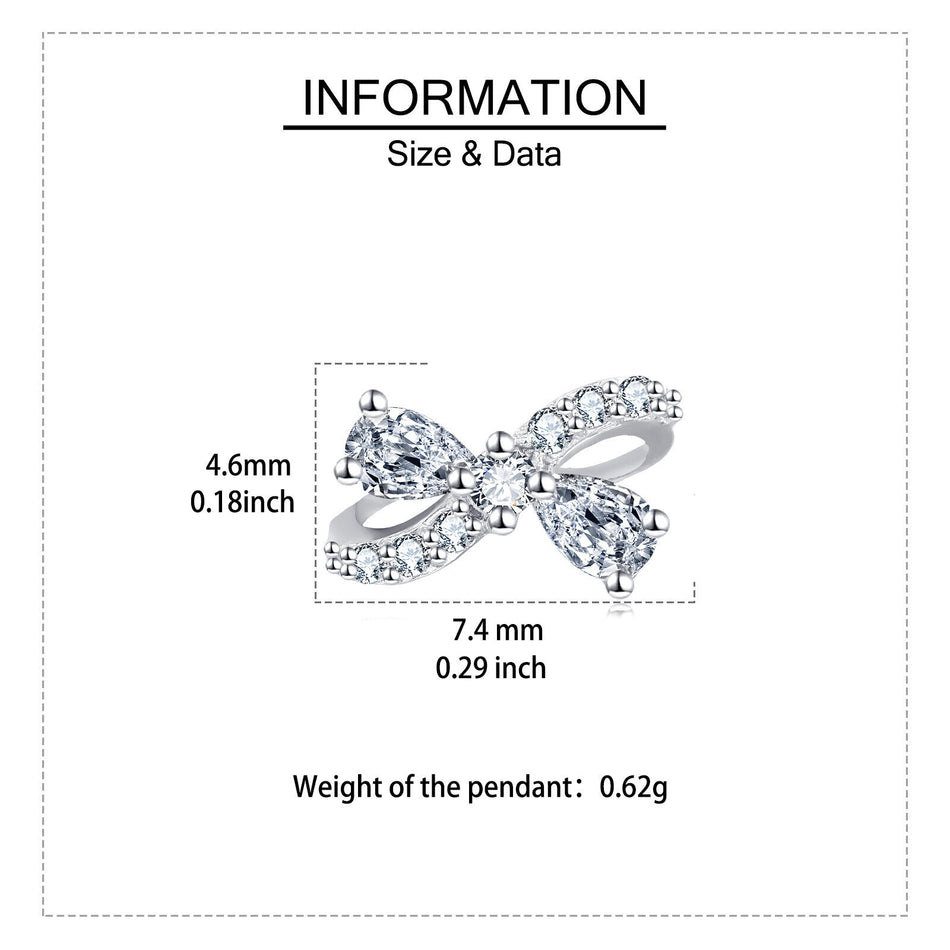 925 Sterling Silver Elegant Zircon Bow Earrings In Sterling Silver ¨C Luxury Fashion Accessory