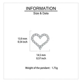 925 Sterling Silver Elegant Heart-shaped Zircon Accent Silver Stud Earrings