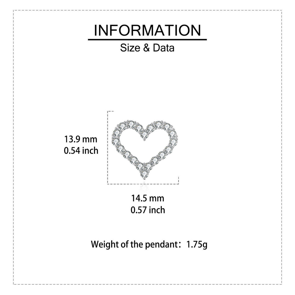 925 Sterling Silver Elegant Heart-shaped Zircon Accent Silver Stud Earrings