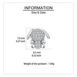 925 Sterling Silver Adorable Zircon-encrusted Bunny Stud Earrings