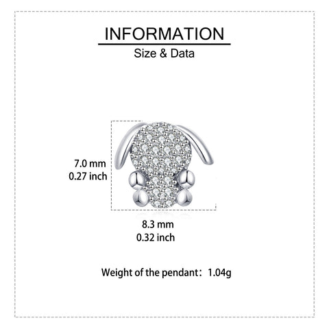 925 Sterling Silver Adorable Zircon-encrusted Bunny Stud Earrings