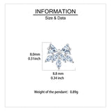 925 Sterling Silver Elegant Silver Crystal Bow & Flower Stud Earrings