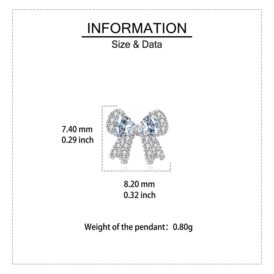925 Sterling Silver Elegant Crystal Bow Earrings