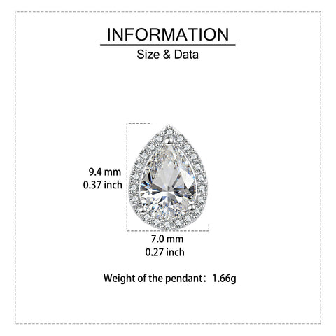925 Sterling Silver Elegant Teardrop Zircon Halo Earrings In Plated with White Gold