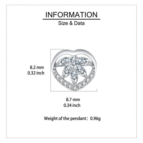 925 Sterling Silver Eternal Love Zircon Heart Earrings In Plated with White Gold