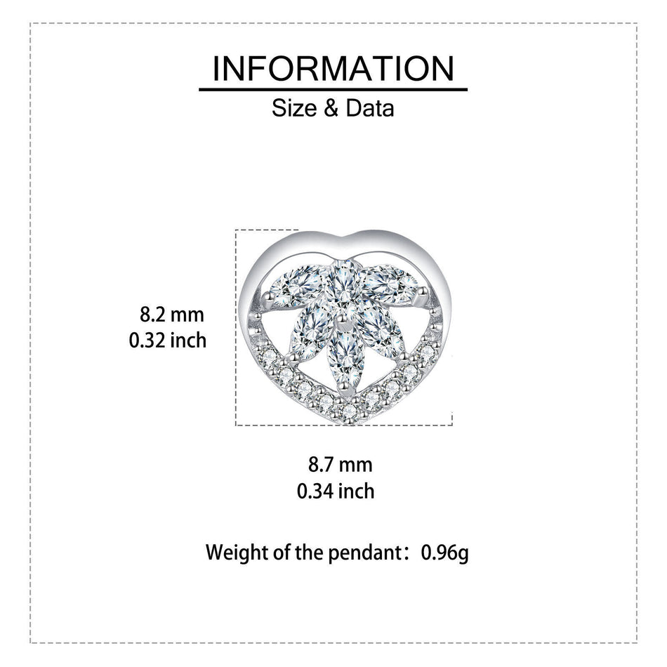 925 Sterling Silver Eternal Love Zircon Heart Earrings In Plated with White Gold