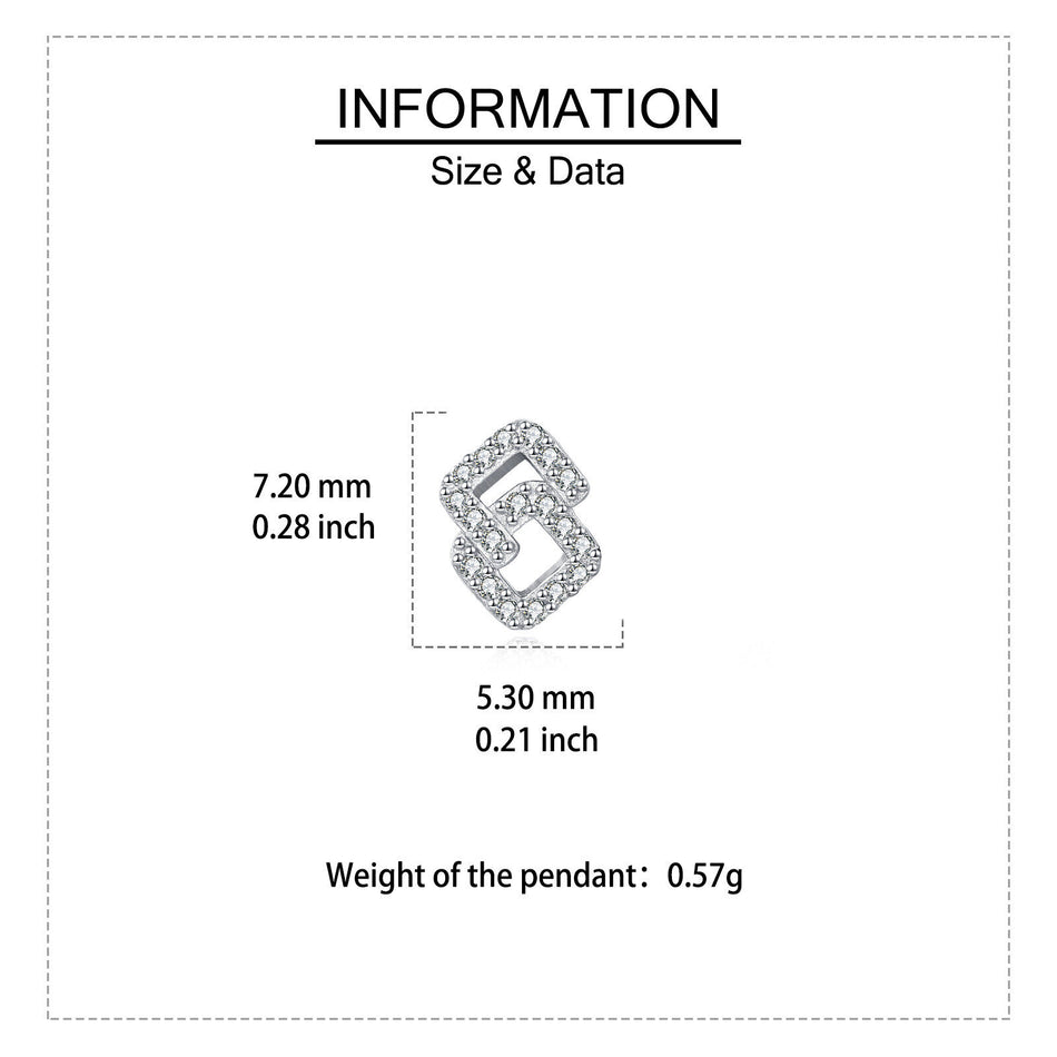 925 Sterling Silver Elegant Square Zircon Stud Earrings With Hollow Design