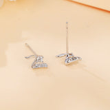 925 Sterling Silver Elegant Zircon Wing Earrings: Luxurious Statement Jewelry
