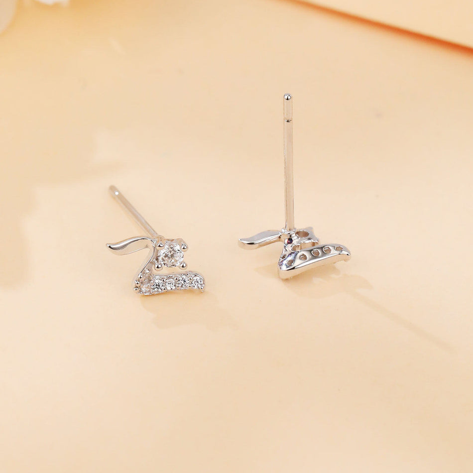 925 Sterling Silver Elegant Zircon Wing Earrings: Luxurious Statement Jewelry