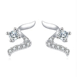 925 Sterling Silver Elegant Zircon Wing Earrings: Luxurious Statement Jewelry