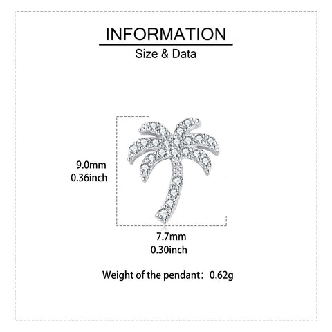 925 Sterling Silver Zircon Palm Tree Silver Stud Earrings ¨C Tropical Chic Jewelry