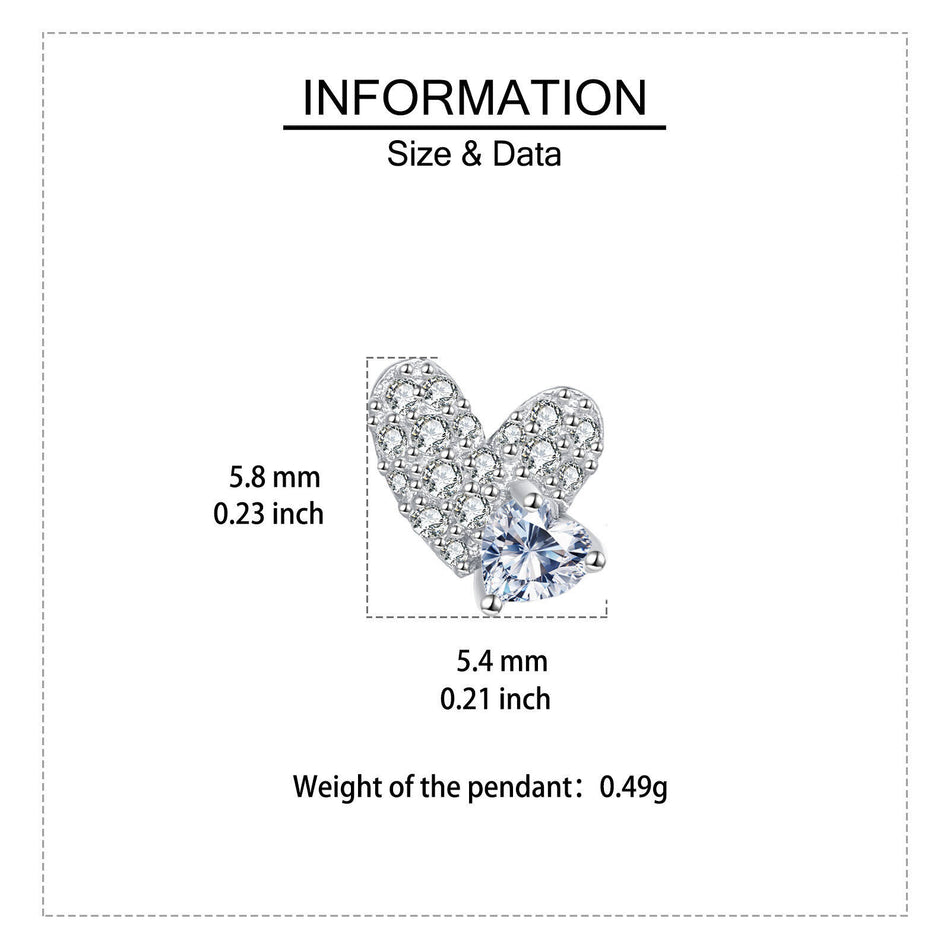 925 Sterling Silver Luxury Heart-shaped Zircon-studded Stud Earrings